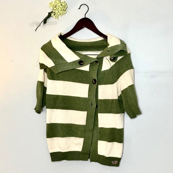 HOLLISTER / Stripped / Green sweater - Picture 2 of 7